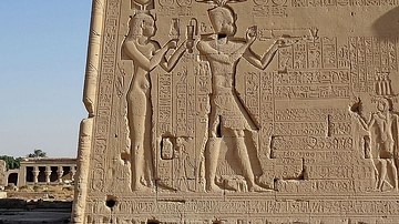 Relief of Cleopatra VII and Caesarion at the Dendera Temple