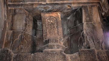 Khachkar within Noravank Monastery's Surb Karapet Church