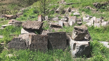 Stone Ruins from Arates Monastery in Armenia