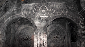 Feline Bas-Relief in Geghard Monastery