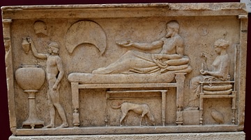 Funerary Stele Showing a Banquet Scene from Thasos