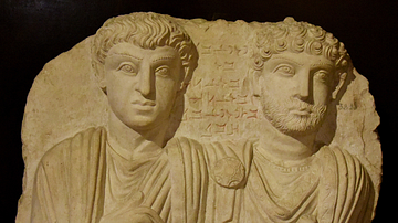 Funerary Relief from Palmyra of a Man and his Son