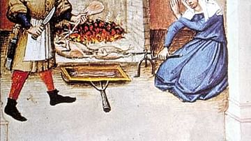Medieval Cooking Scene