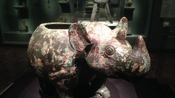 Bronze Ritual Vessel in the Shape of a Rhinoceros