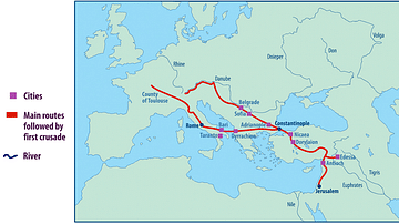 Map of the First Crusade Routes