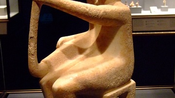 Cycladic Harp Player Figurine