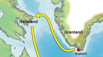 Map of the Greenland-Vinland Voyage