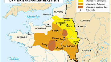 Map of France, 10th Century CE