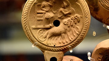 Lamp Showing Attis and a Corybant