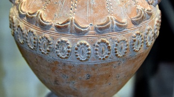 Khotan Amphora with Applied Jewel Motifs and Grotesque Heads