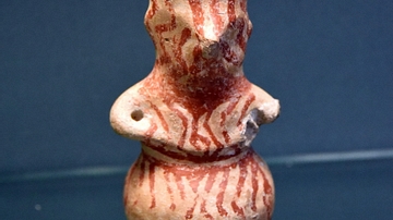 Female-Shaped Painted Jar