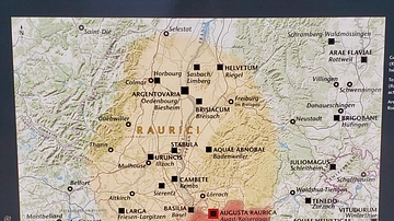 Map of Ancient Raurici Cities and Towns