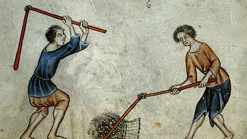 Medieval Peasants Threshing