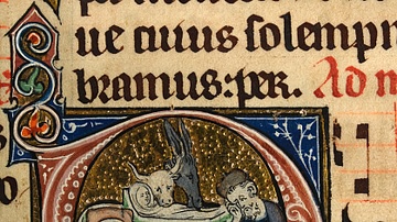 Medieval Manuscript Illustration of the Nativity