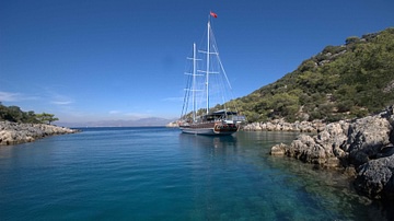 Gulet Anchored at Lycian Coast