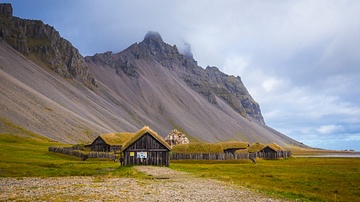 Reconstructed Viking Village in Hofn, Iceland