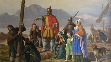 Ingolfr Arnarson Founding Reykjavik