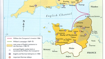 Map of the Norman Conquest of England