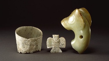 Chinese Jade Pig-Dragon, Owl & Hair Ornament