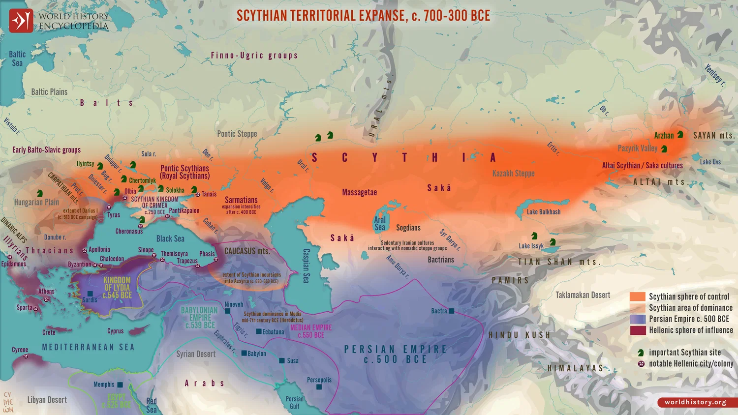Map of the Scythian Expanse, c. 700-300 BCE
