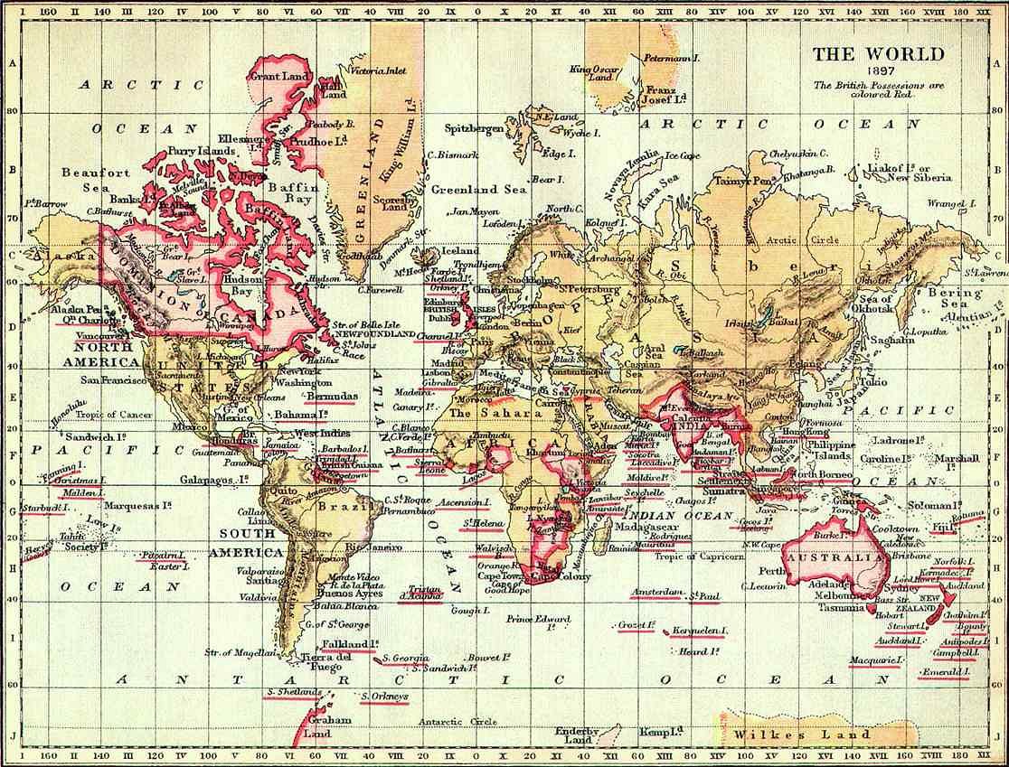 Map of the British Empire, 1897 - World History Encyclopedia