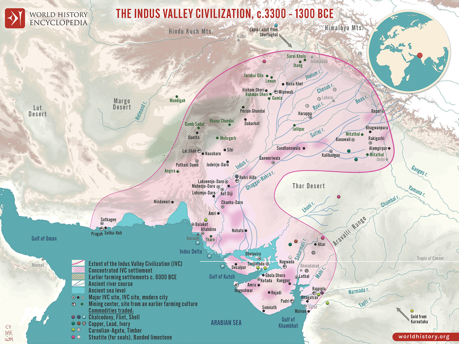 Indus Valley Civilization World Map