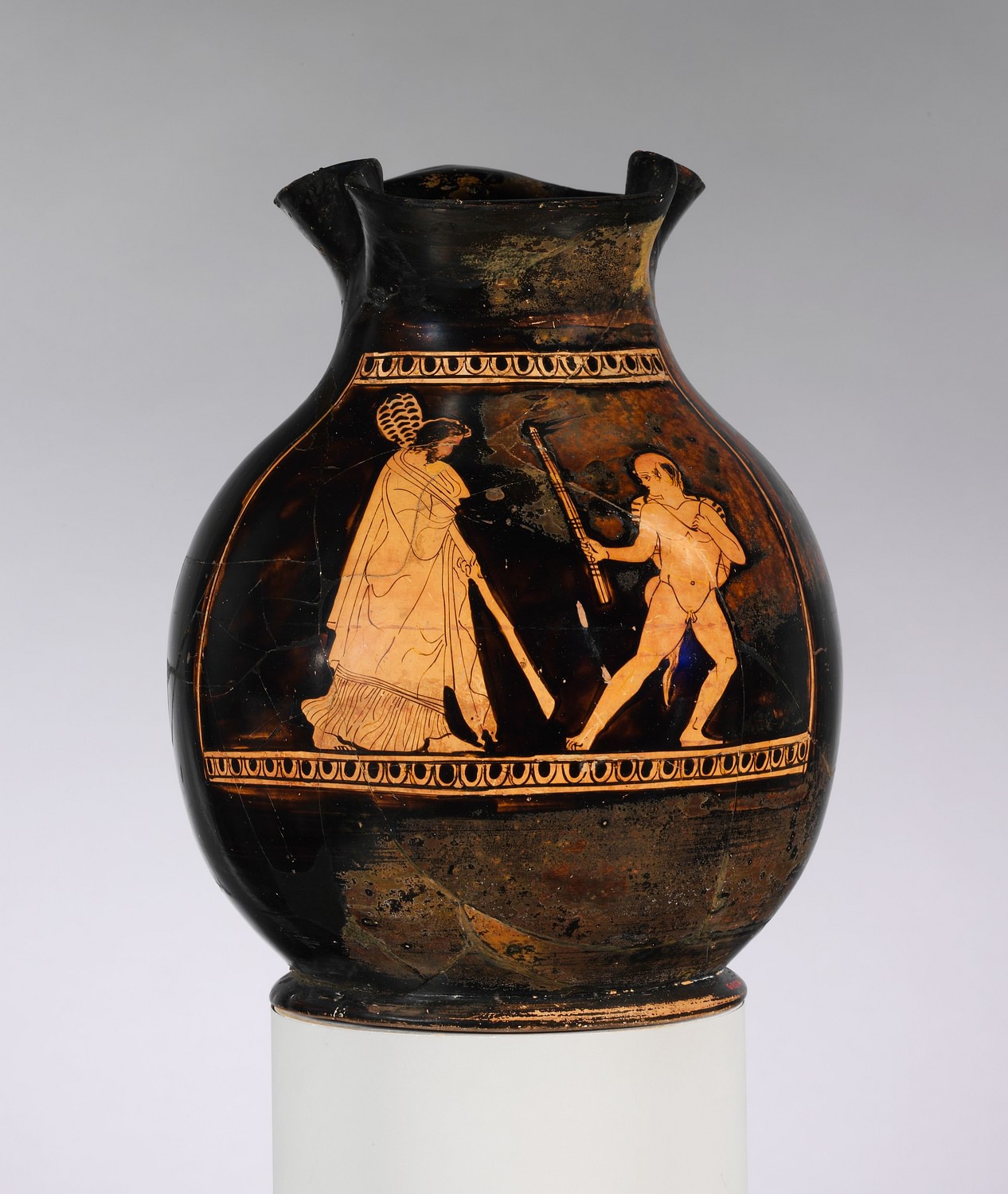 Chous Depicting Dionysos & Satyr - World History Encyclopedia