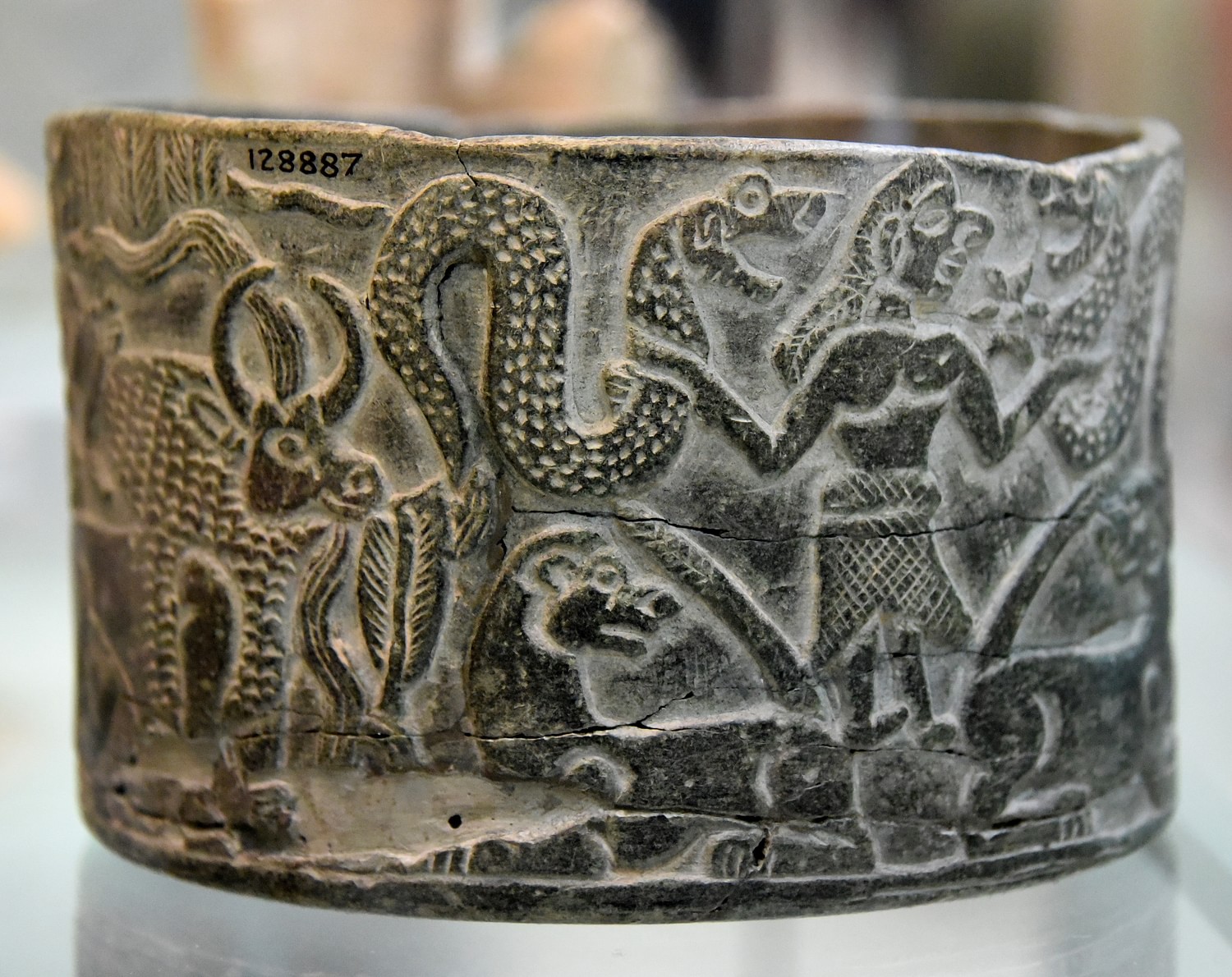 Chlorite Vessel Illustrating a Mythological Scene - World History Encyclopedia