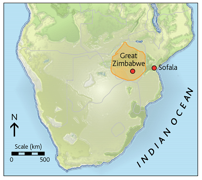 Map of the Kingdom of Zimbabwe