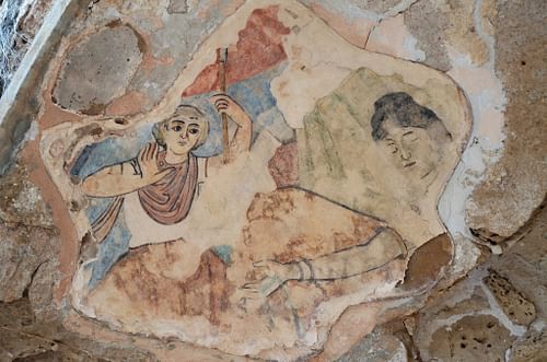 Fresco with Hylas in Salamis, Cyprus