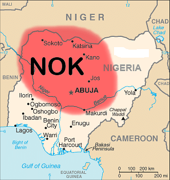 Map of Nok Culture Territory