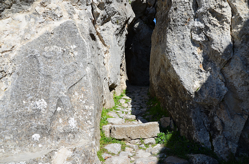 Hittite relief of a Winged Lion-Headed Demon at Yazilikaya