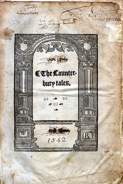 Title Page of Canterbury Tales (by University of Glasgow Library, CC BY-NC-SA)