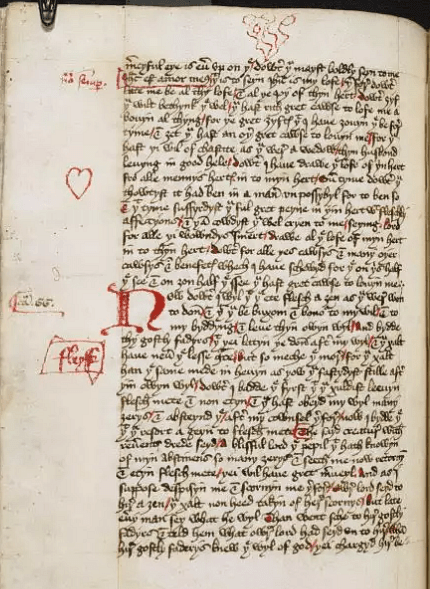 Page from The Book of Margery Kempe (by British Library, Public Domain)