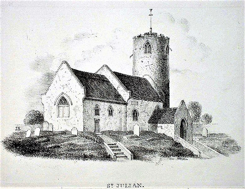 Drawing of St. Julian's Church, Norwich