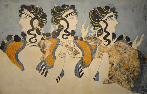 Minoan 'Ladies in Blue' Fresco