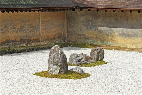 Detail, Ryoanji Zen Rock Garden