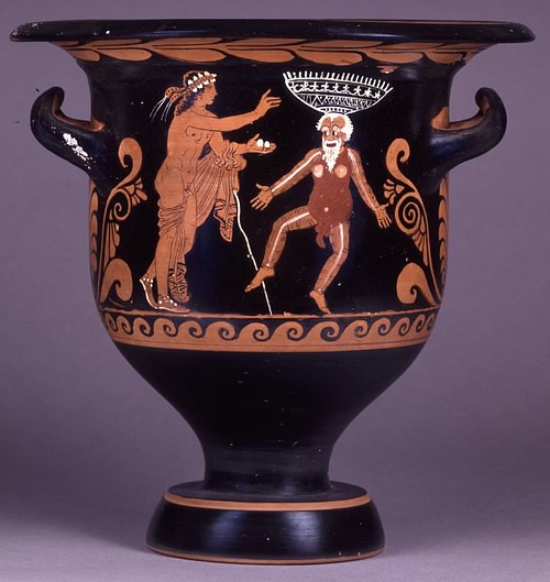 Comic Scene, Bell-krater, Paestum (by Trustees of the British Museum, Copyright)