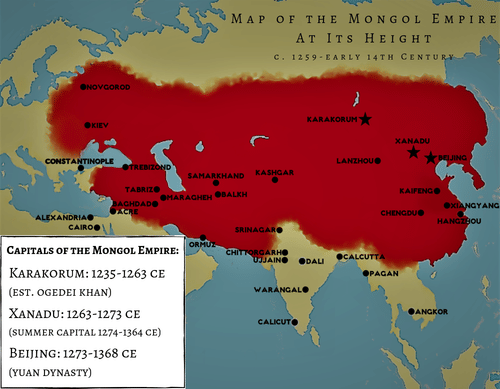 Moğol İmparatorluğu 7 Mitolojiler.com Map of the Mongol Empire