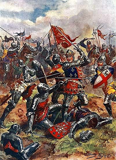 Henry V at Agincourt (by Harry Payne, Public Domain)