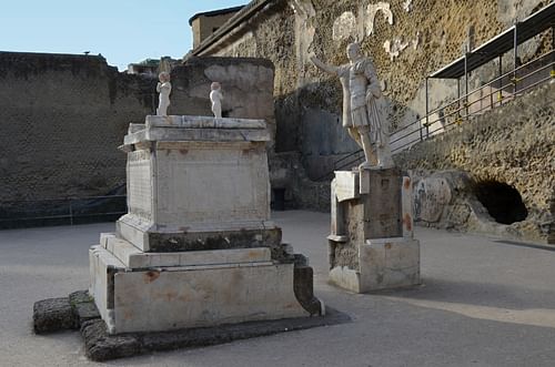 Funerary Altar and Statue of Marcus Nonius Balbus in Herculaneum