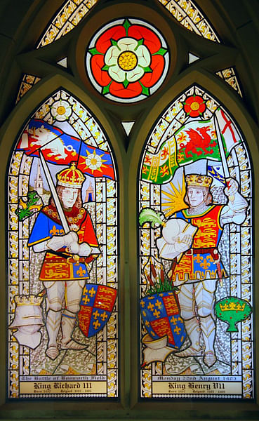 Richard III & Henry VII, Stained Glass Window (by John Taylor, CC BY)