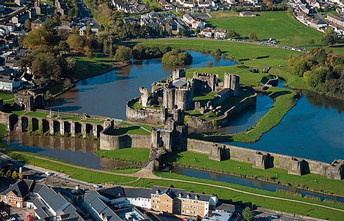 Caerphilly Castle Aerial View