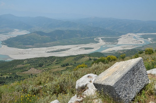 View towards the Vjosa Valley from Byllis, Albania