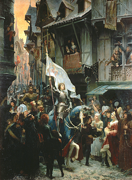 Joan of Arc in Orleans (by Jean-Jacques Sherrer, Public Domain)