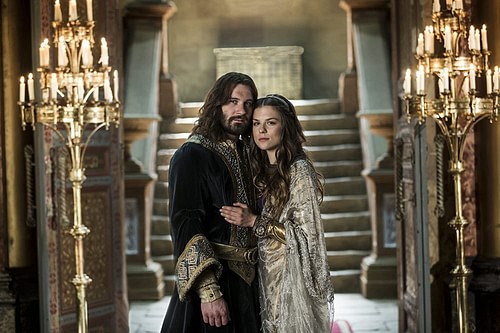 Morgane Polanski as Princess Gisla and Clive Standen as Rollo (by The HISTORY Channel, Copyright, fair use)