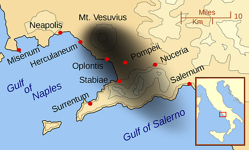 Map of the Bay of Naples, 79 CE