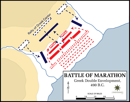 Battle of Marathon, 490 BCE (by Dept. of History, US Military Academy, CC BY-SA)
