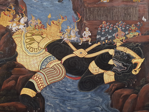 Painted Mural at the Temple of the Emerald Buddha