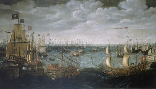 Barcos de fuego atacan a la Armada Española